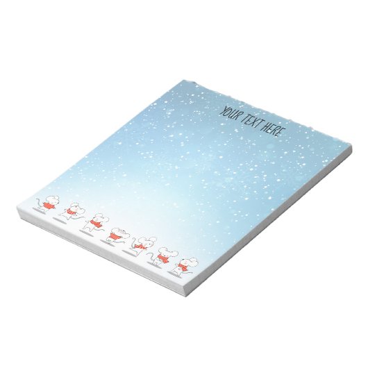 Winter Dance Mice Notitieblok (Linkerzijde)