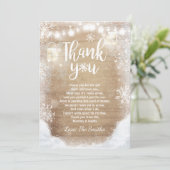 Winter Dank je baby shower Sneeuwhout Rustige Bedankkaart (Staand voorkant)