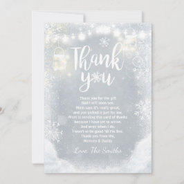 Winter Dank je baby shower Snow Wood Gray Bedankkaart