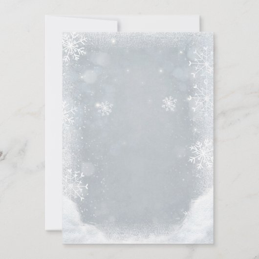 Winter Dank je baby shower Snow Wood Gray Bedankkaart (Achterkant)