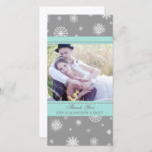 Winter Dank u bruiloft Fotokaart grijs blauw Bedankkaart (Voorkant / Achterkant)