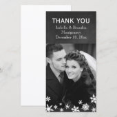 Winter Dank u Kaarttijd om Champagne te Drinken Bedankkaart (Voorkant / Achterkant)