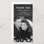 Winter Dank u Kaarttijd om Champagne te Drinken Bedankkaart (Voorkant / Achterkant)