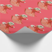 Winter Dansend Girl in rood en wit Cadeaupapier (Hoek)