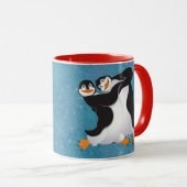 Winter Dansende Pinguïns Mok (Voorkant rechts)