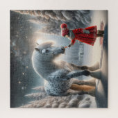 Winter Dapple grijs paard Legpuzzel (Verticaal)