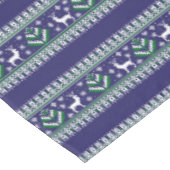 Winter Dark Blue en Green Kerstmis Isle Tafelkleed (Gekanteld)