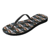 Winter Daschund Caravaan Kerstavontuur Teenslippers (Schuin)