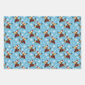 Winter Daschund Hond Inpakpapier Set van 3 Vel (Voorkant)