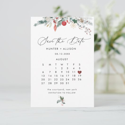 Winter Datum Besparen Save The Date (Staand voorkant)