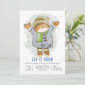 Winter Day Birthday Party Invitation Kaart (Staand voorkant)