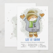 Winter Day Birthday Party Invitation Kaart (Voorkant / Achterkant)