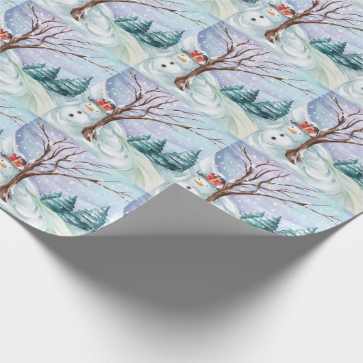 Winter Day Snowman Cadeaupapier (Hoek)