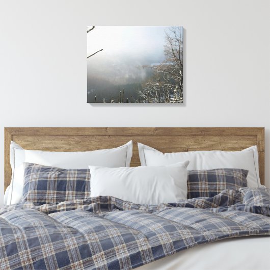 Winter De Macclesfield Forest Card Canvas Afdruk (Insitu (Slaapkamer))