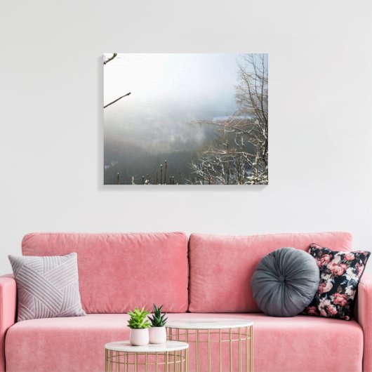 Winter De Macclesfield Forest Card Canvas Afdruk (Insitu (Woonkamer))