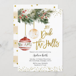 Winter Decaan the Halls Bridal Shower Invitation Kaart