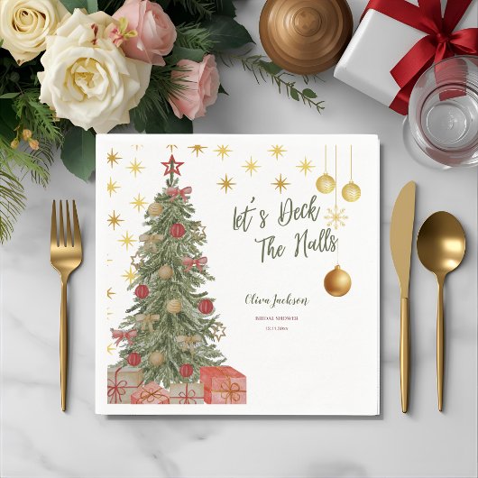 Winter Decaan the Halls Bridal Shower Invitation Servet