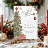 Winter Deck the Halls Bridal Shower Invitation Kaart