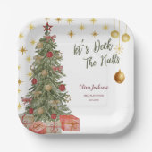 Winter Deck the Halls Bridal Shower Invitation Papieren Bordje (Voorkant)