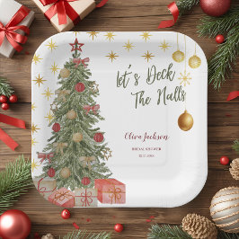 Winter Deck the Halls Bridal Shower Invitation Papieren Bordje