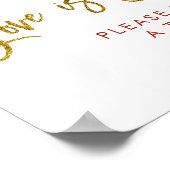 Winter Deck the Halls Bruiloft Love is Sweet Poster (Hoek)