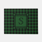 Winter Decor Groene Buffel Geplaatst Custom Monogr Deurmat (Voorkant)