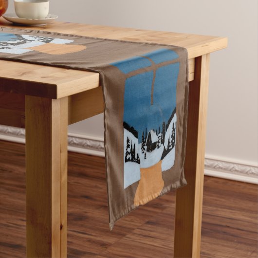 Winter Decorative Table Runner - Snow Globe Korte Tafelloper (Voorbeeld)