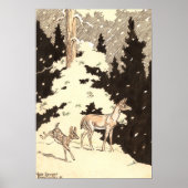 Winter Deer 13 X 19 print (Voorkant)