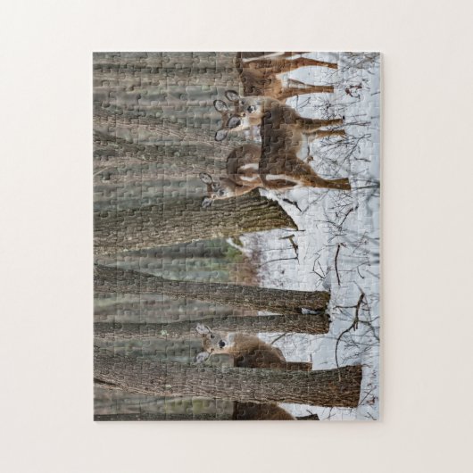 Winter Deer 14x11 uitdagend Legpuzzel (Verticaal)