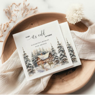 Winter Deer Baby Het is koud buiten Baby shower Servet