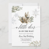 Winter Deer Baby shower-uitnodiging Kaart (Voorkant)