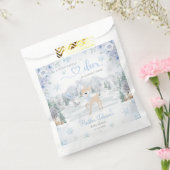 Winter Deer Blue Snowflake Baby shower Bedankzakje (Gezegeld)