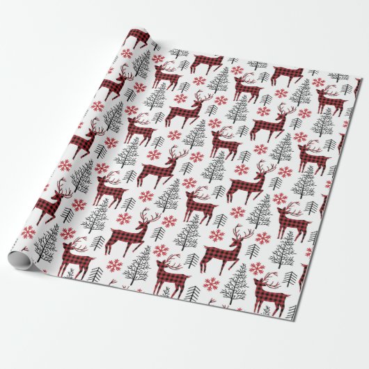 Winter Deer Cadeaupapier (Uitgerold)