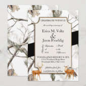Winter Deer Camouflage bruiloft uitnodiging (Voorkant / Achterkant)