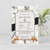 Winter Deer Camouflage Huwelijksuitnodiging 2 Kaart (Staand voorkant)