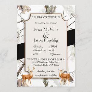 Winter Deer Camouflage Wedding 2 Kaart