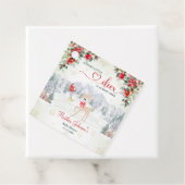 Winter Deer Christmas Snowflake Baby shower Bedankjes Labels (In situ)