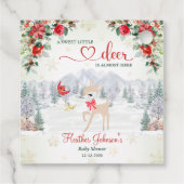 Winter Deer Christmas Snowflake Baby shower Bedankjes Labels (Achterkant)