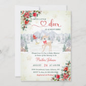 Winter Deer Christmas Snowflake Baby shower Kaart (Voorkant)