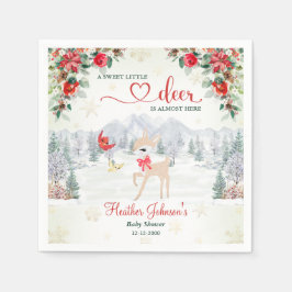 Winter Deer Christmas Snowflake Baby shower Servet