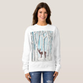 Winter Deer design op een hoodie/Sweatshirt Trui (Voorkant volledig)