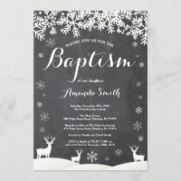 Winter Deer Doop uitnodiging