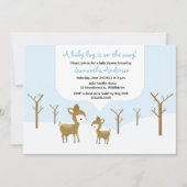 Winter Deer en Fawn Baby shower Invite - Boy Kaart (Voorkant)