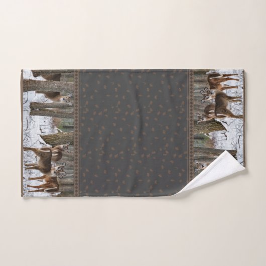 Winter Deer en Pine Cones Bad Handdoek (Handdoek)