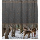 Winter Deer en Pine Cones Douchegordijn (Voorkant)