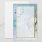 Winter Deer en Pine Trees Briefpapier (Voorkant / Achterkant)