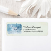 Winter Deer en Pine Trees Etiket (Insitu)