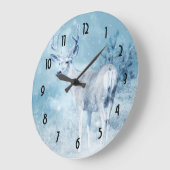 Winter Deer en Pine Trees Grote Klok (Hoek)