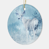 Winter Deer en Pine Trees Keramisch Ornament (Links)