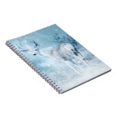 Winter Deer en Pine Trees Notitieboek (Rechterzijde)